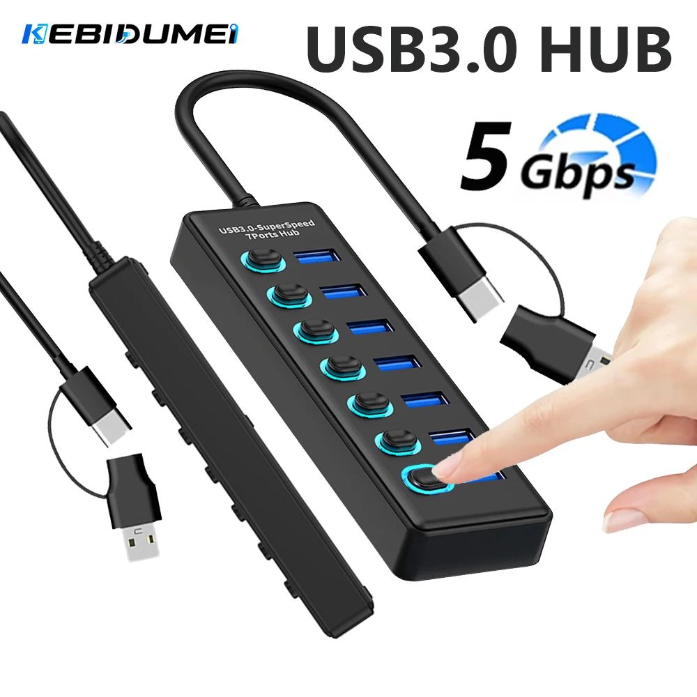 KEBIDUMEI 7 Ports USB HUB 5Gbp - Usb Hub Gaming review and price