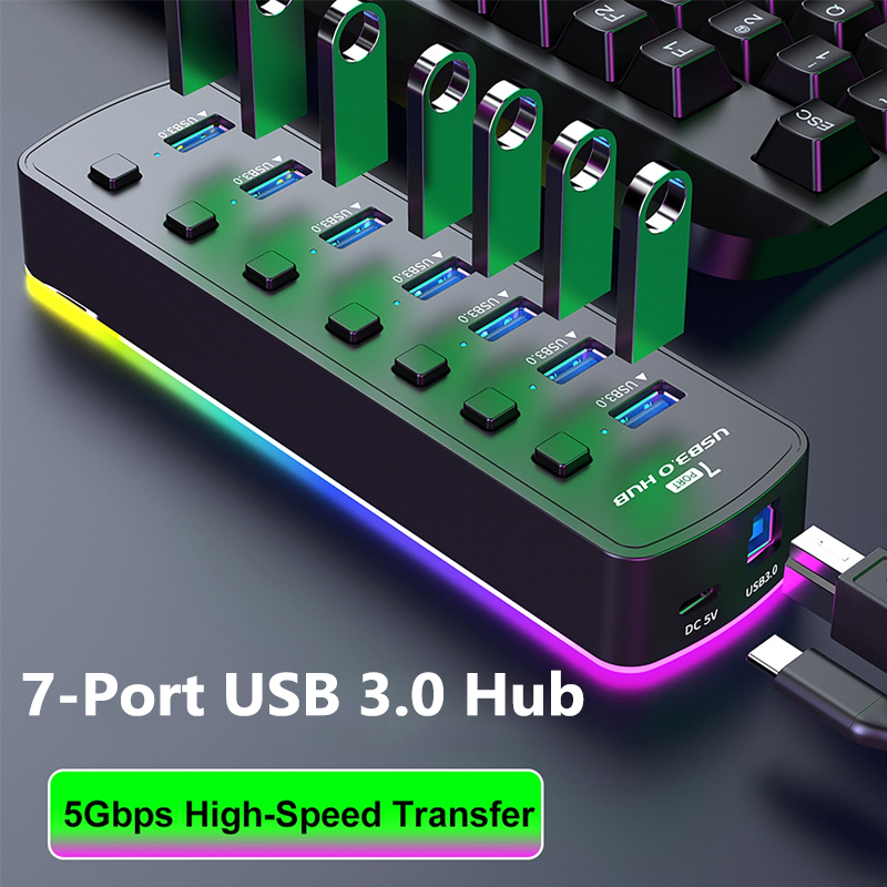 5Gbps High Speed Transfer 7 Po - Usb Hub Gaming review and price