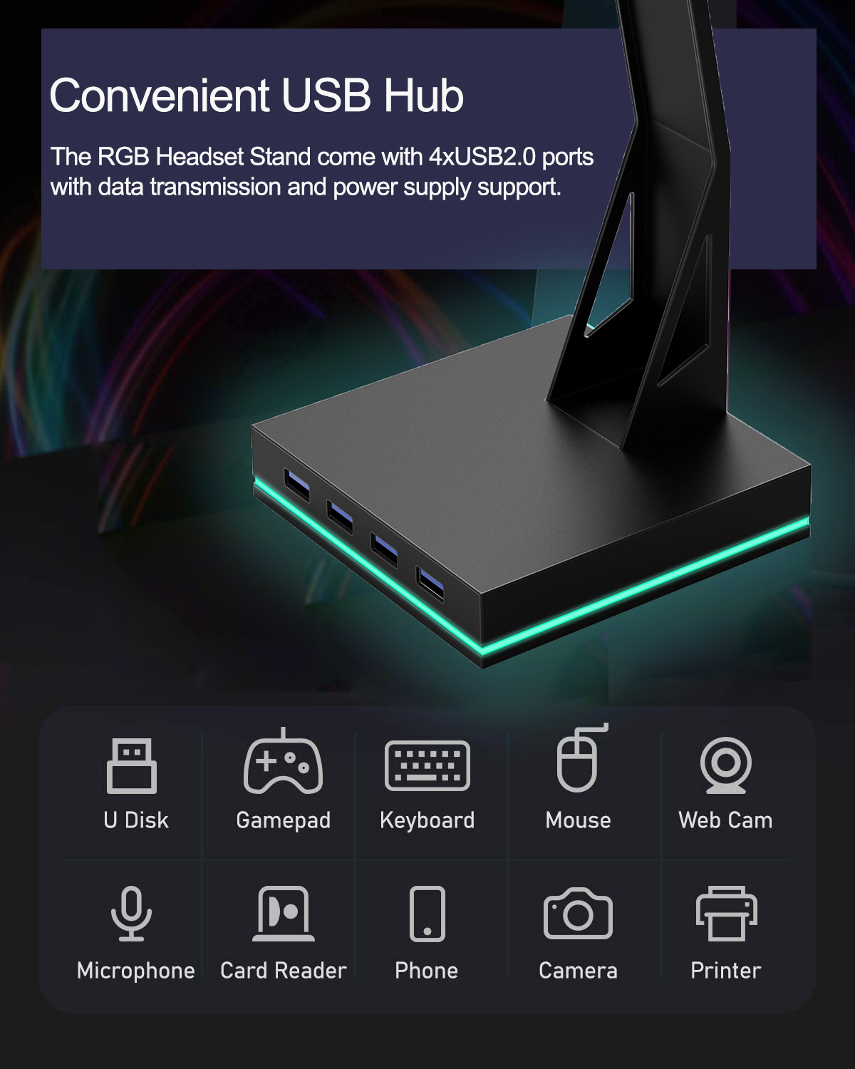 Hot Sale RGB Gaming Stand 4 US - Usb Hub Gaming review and price