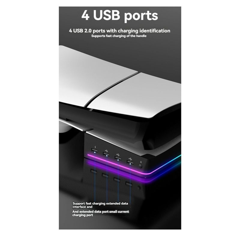 For PS5 Slim/Pro Stand With Li - Usb Hub Gaming review and price