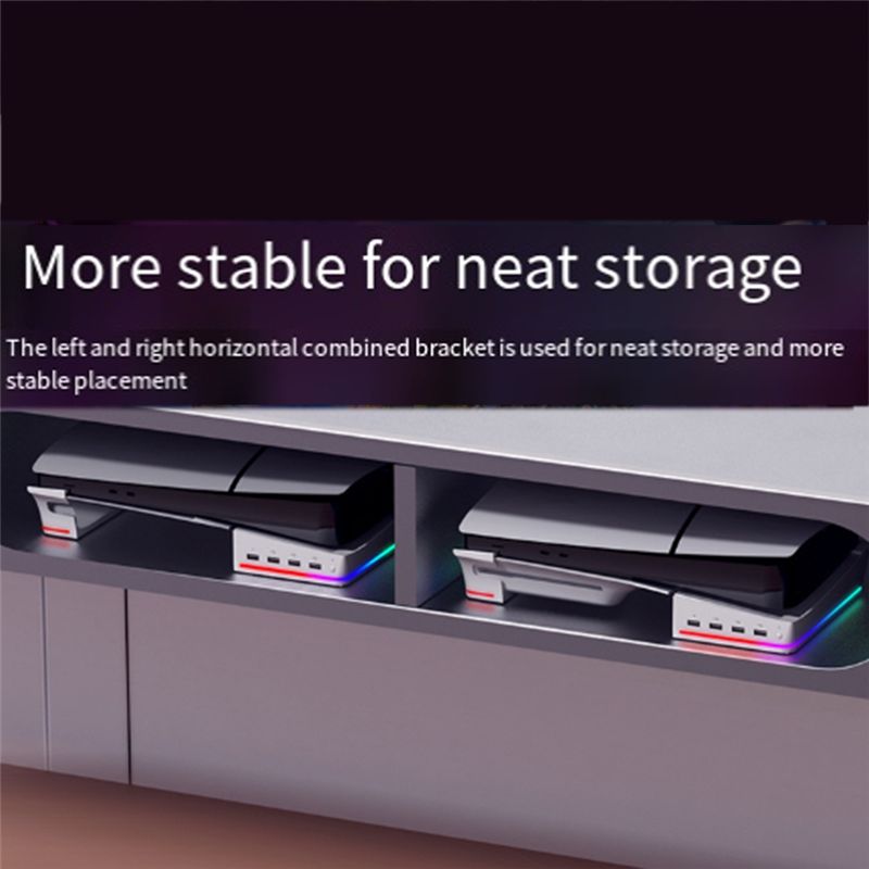 For PS5 Slim/Pro Stand With Li - Usb Hub Gaming review and price