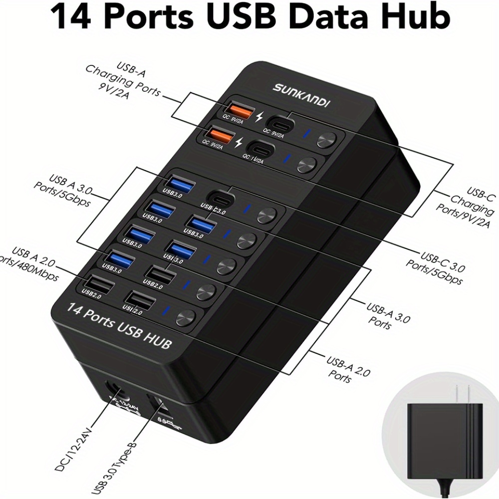 SUNKANDI 14-in-1 Powered USB H - Usb Hub Gaming review and price