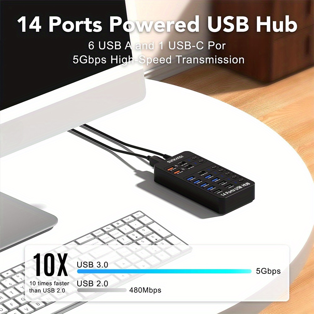 SUNKANDI 14-in-1 Powered USB H - Usb Hub Gaming review and price
