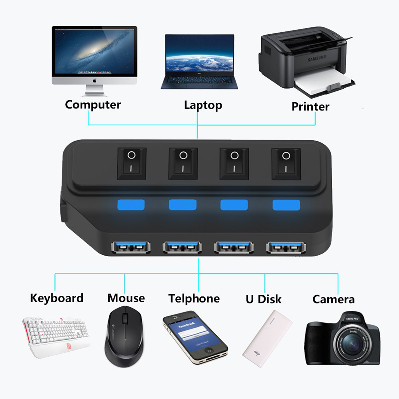 4 Ports USB 3.0 HUB 5Gbps High - Usb Hub Gaming review and price